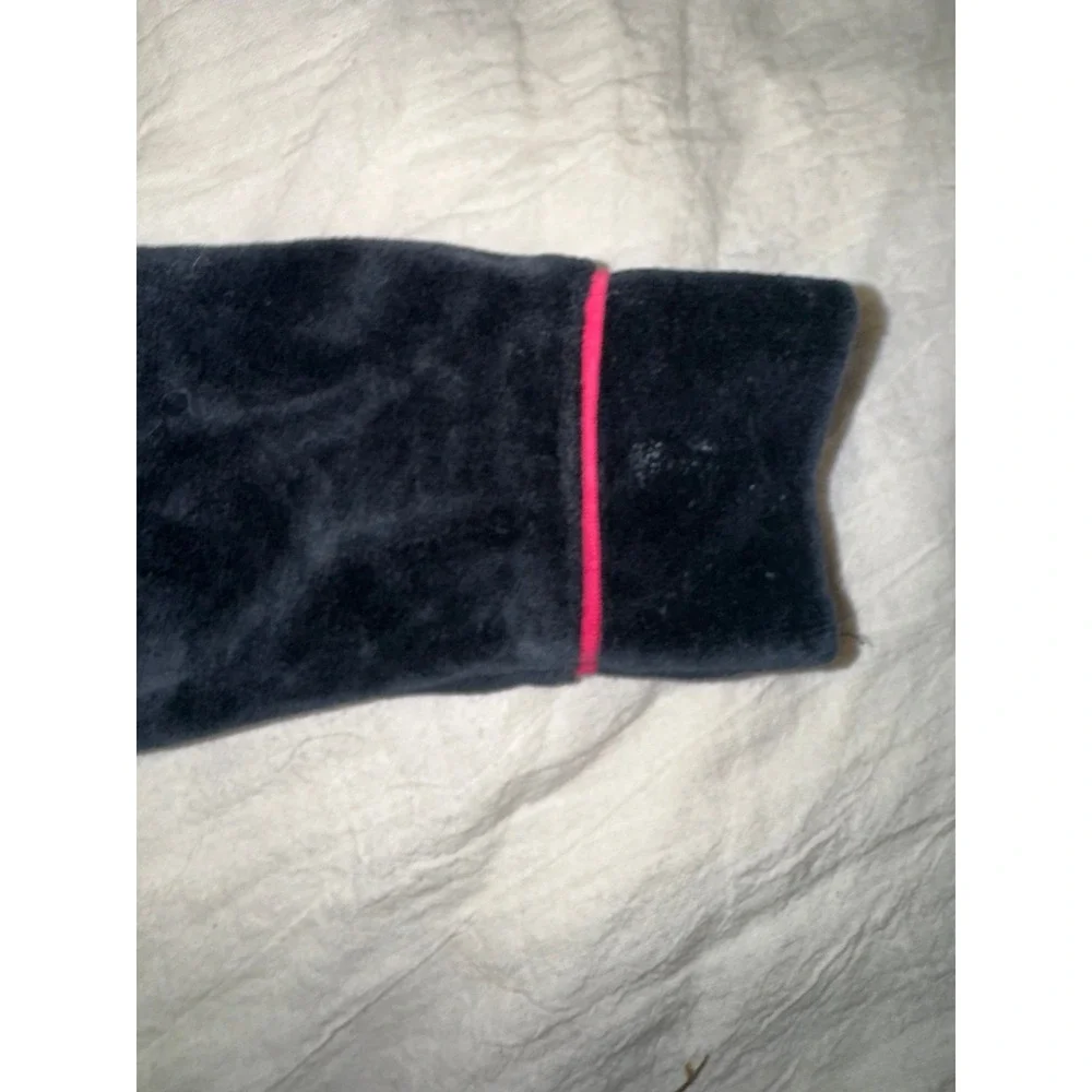 Nike infant black/ hot pink embroidered cinch waist velour‎ track jacket 18 mths